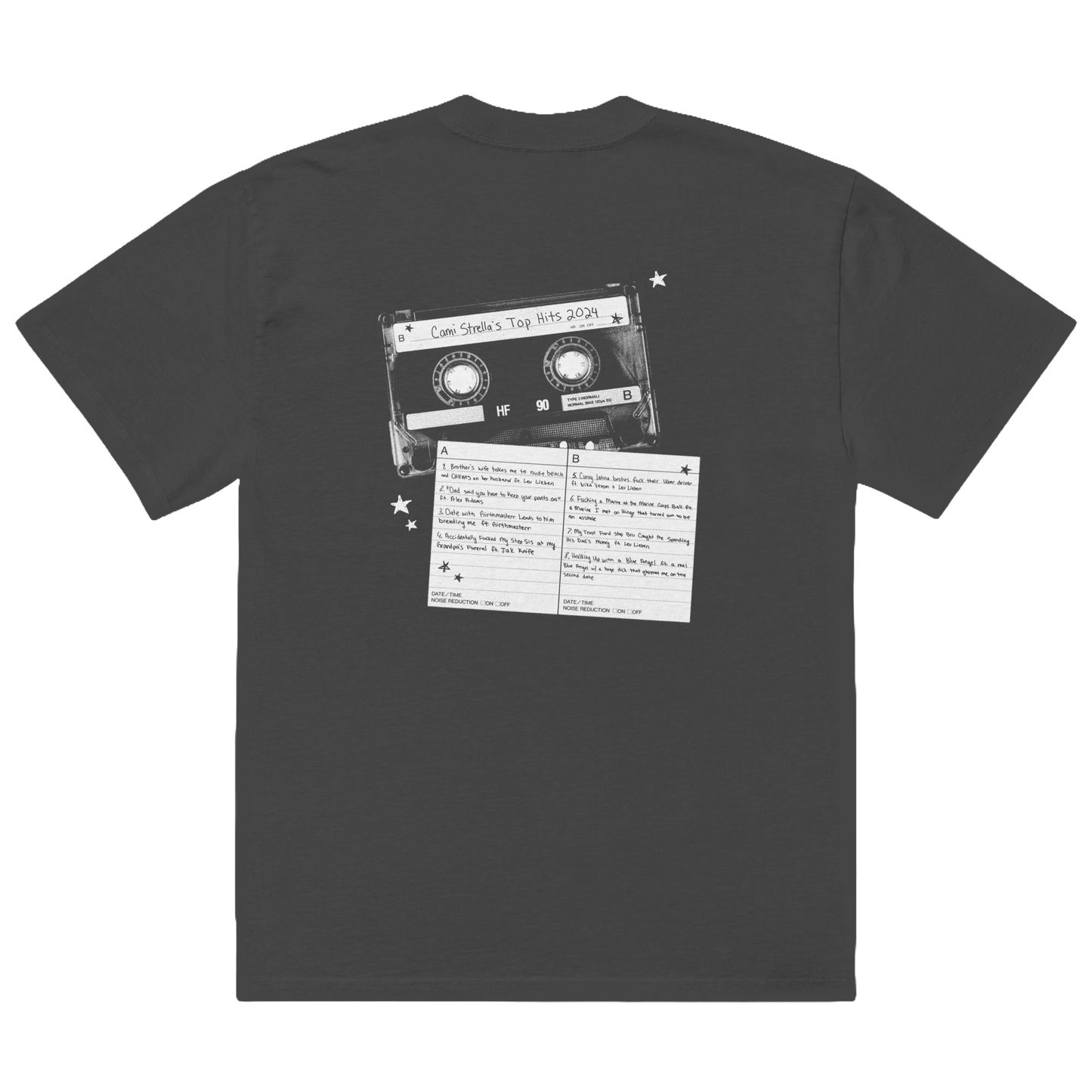Limited Edition Top Hits of 2024 Oversized Tee - Faded Black